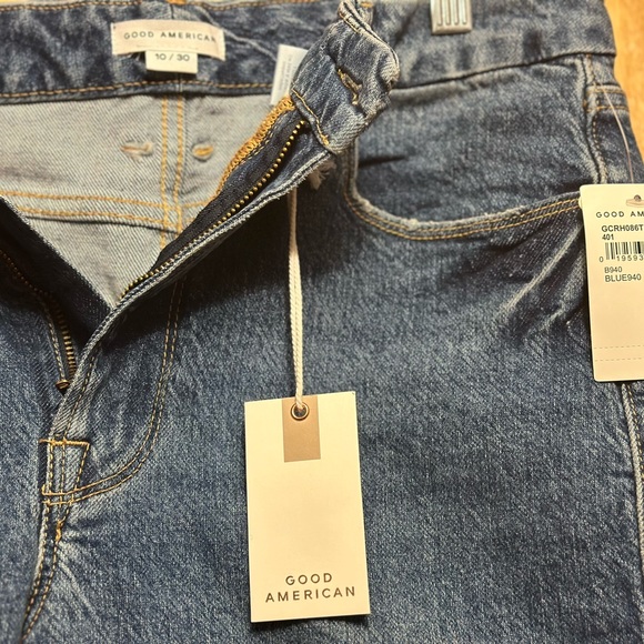 Good American Good Classic Raw Hem Jeans 10/30 NWT - Picture 7 of 8